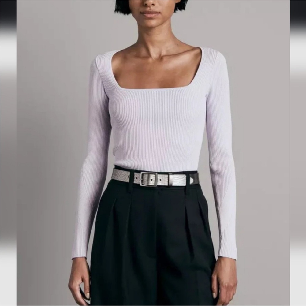 rag & bone Asher Top lavender Knit Sweater XXS
